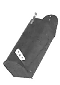 Harry Schluter's white metal flag for rural mailboxes.